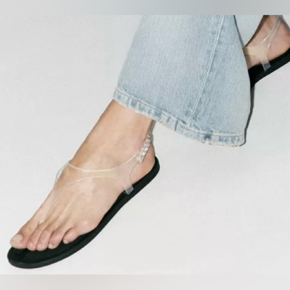 Zara Transparent Strap Black Sandals